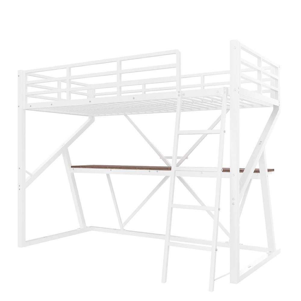 Letto a soppalco - Xylo - 90x200 cm scrivania bianco