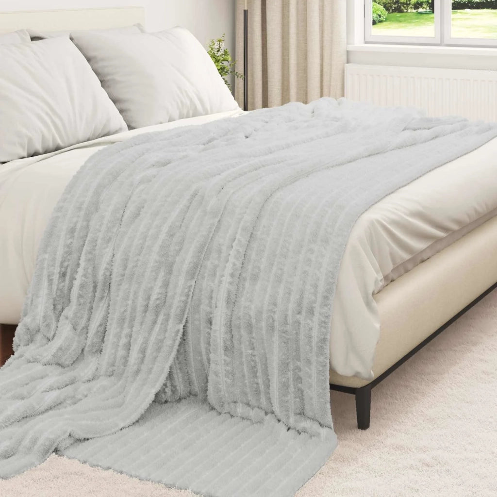 Coperta Grigio 240 x 220 cm Panno 42016835