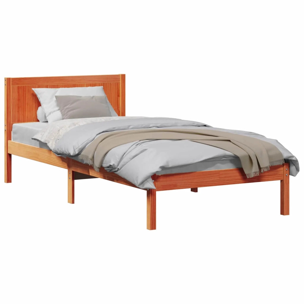 Letto singolo | Letto per adulti | Struttura del letto Marrone 100 x 200 cm Legno massello di pino