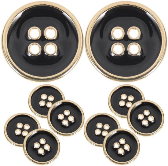 Knoppi in Metallo 10 Pezzi - Knoppi Ronde - Decorative Knoppi - Sicure e Non Tossiche - Bordo Smussato - Design Duraturo - Punti di Aggiustamento per la Sartoria