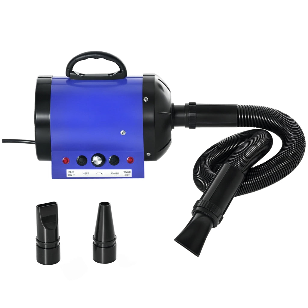 Asciugatore Professionale per Animali Domestici ¨C Minimal ¨C 2800W Blu con 3 Buse