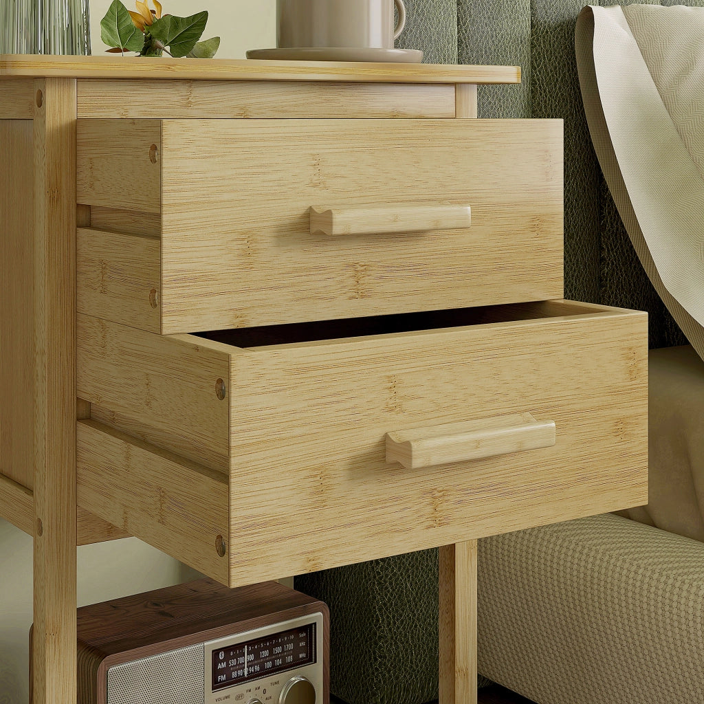 Comodini con 2 Cassetti e Ripiano ¨C Minimal ¨C Legno 40x34x60 cm