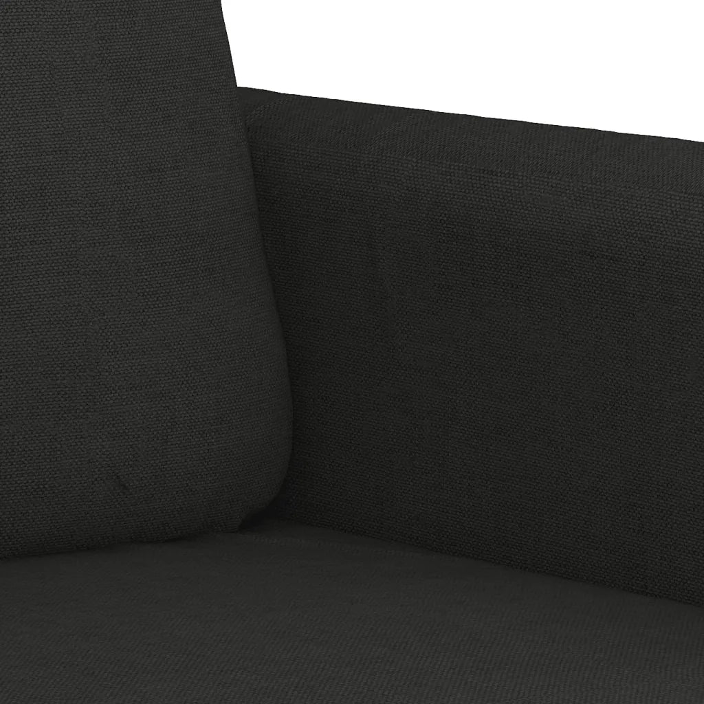 Set Divani 2 pz con Cuscini Nero in Tessuto 3202138