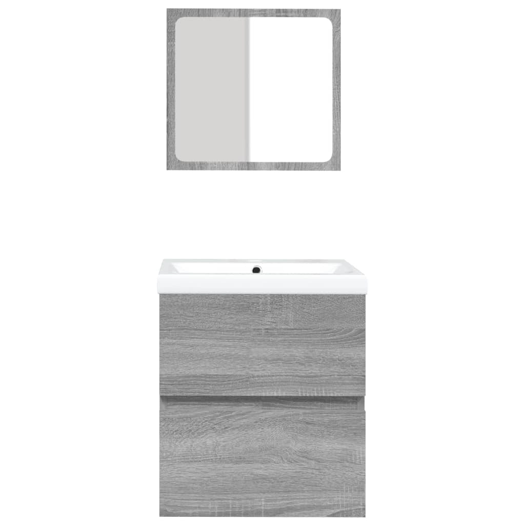 Mobile lavabo con lavabo e specchio grigio Sonoma 02_0006645