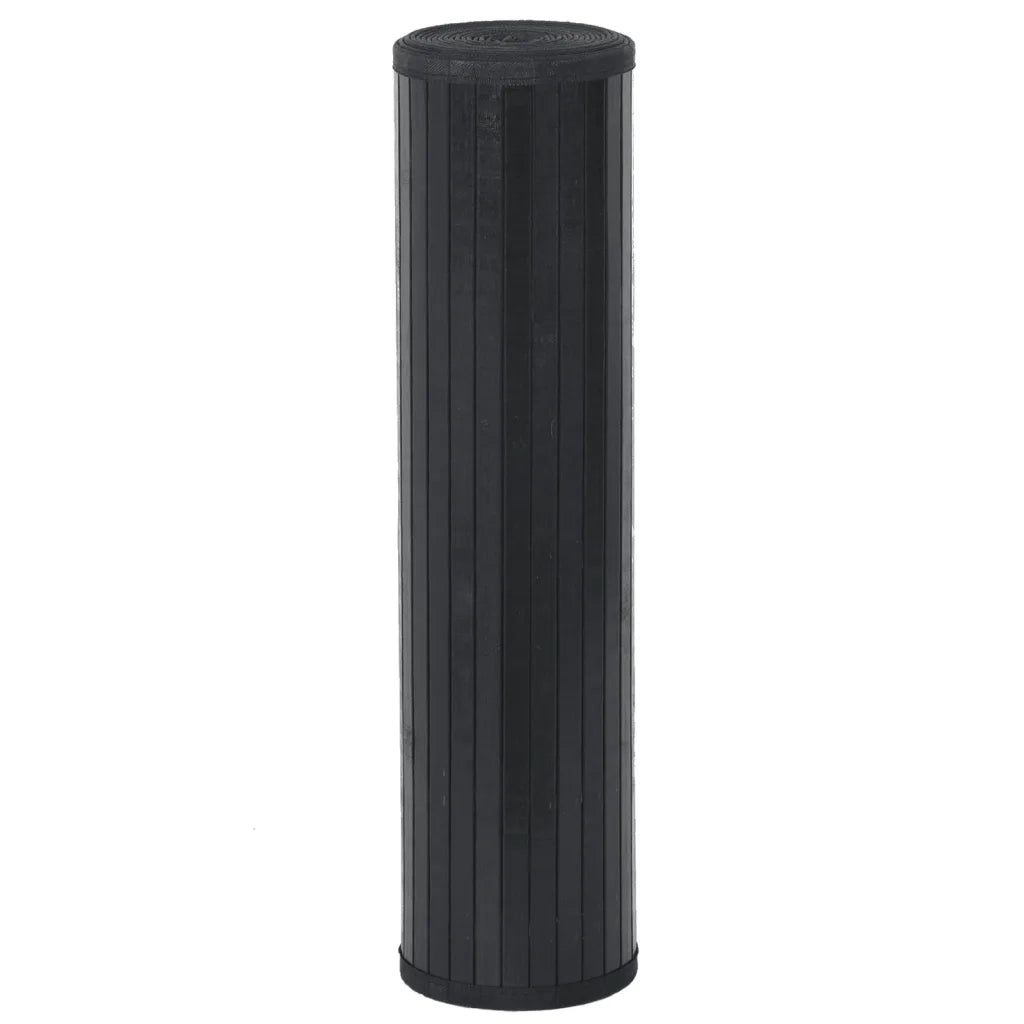Tappeto Rettangolare Nero 80x1000 cm in Bambù 376930