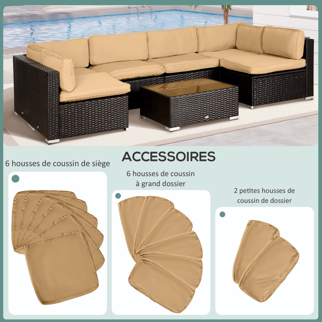 Set di 14 Federe per Cuscini da Esterno ¨C zephmum ¨C Marrone