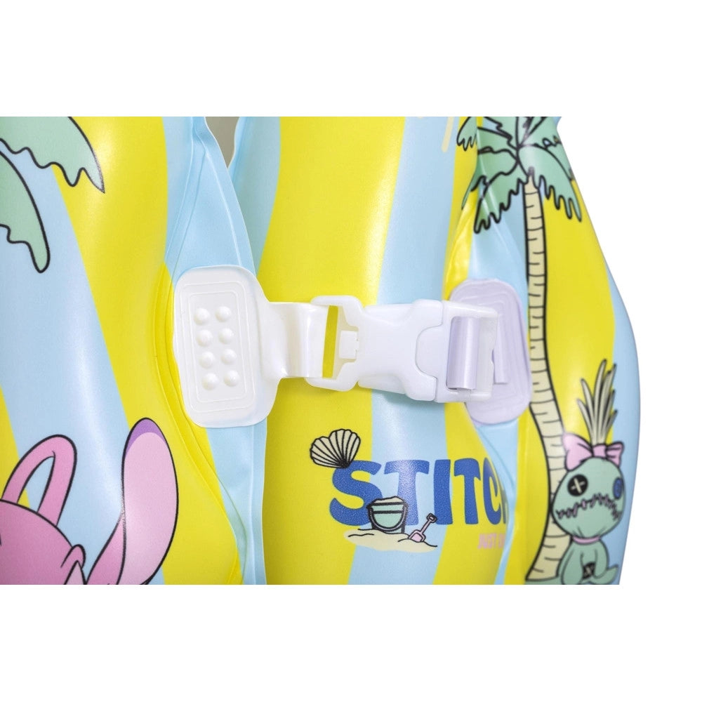 Trade Shop - Giubbino Da Nuoto Salvagente Gonfiabile Stitch Per Bambini 3-6anni Fibbie Regolabili 9104r -