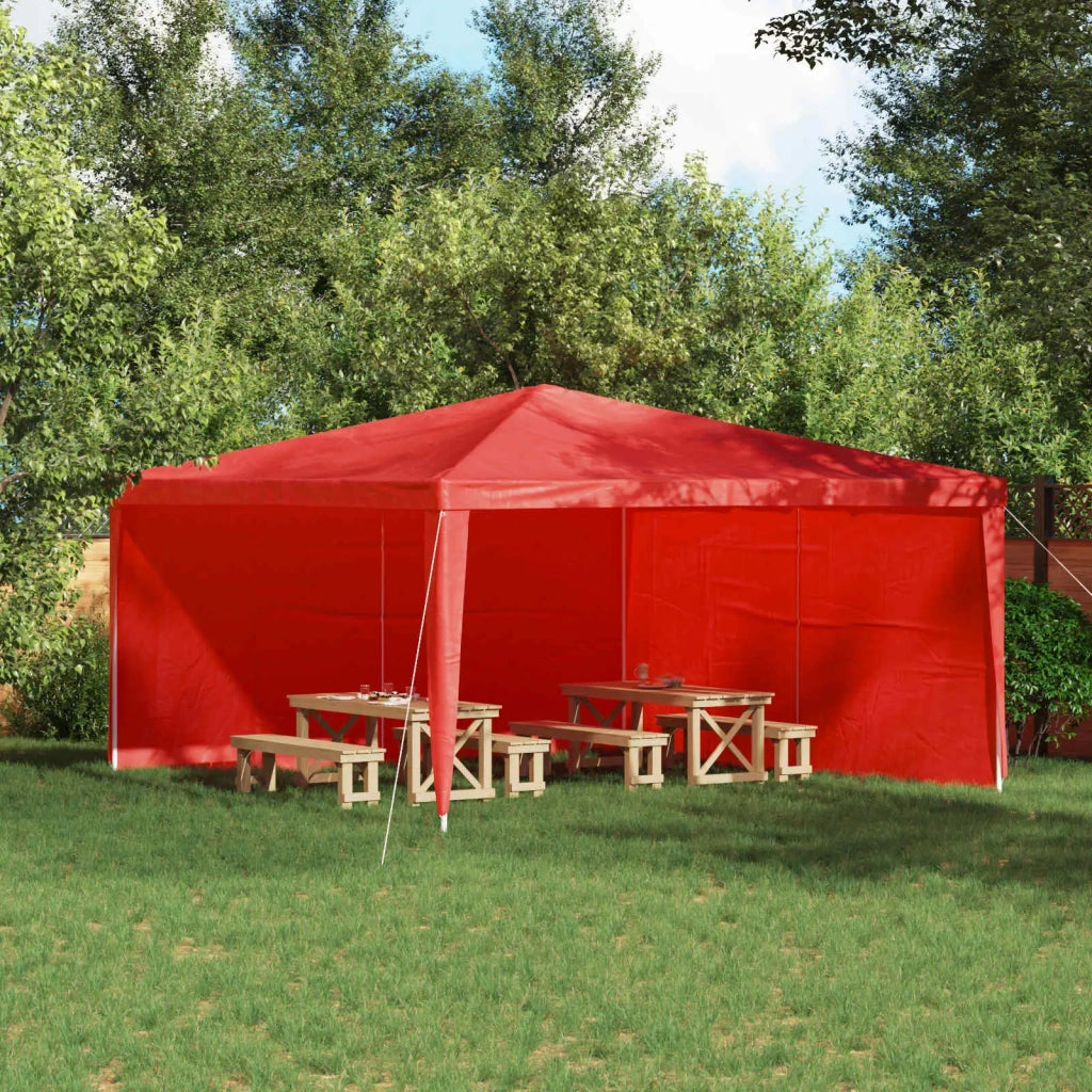 Parete per tenda da festa 2 pz Rosso 400 x 195 cm PE e Acciaio CFW6351831