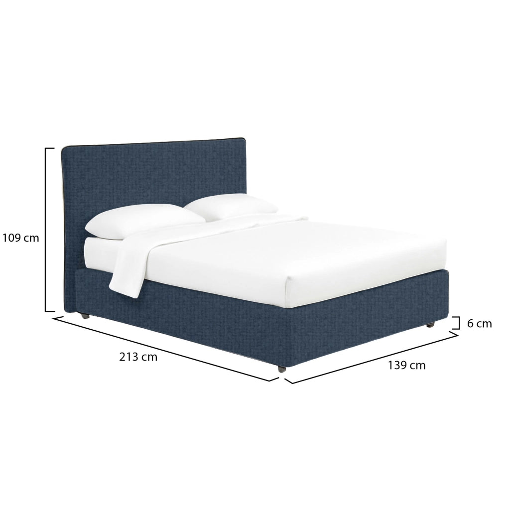 Altrincham, Letto Piazza e Mezza Sfoderabile Made in Italy, blu