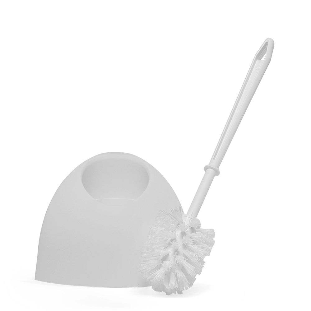 Portascopino wc angolare in Plastica bianco da appoggio