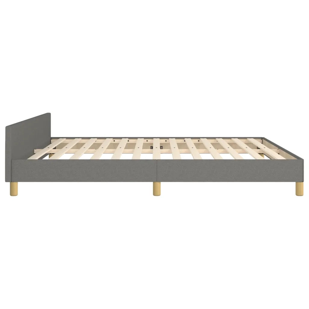 Letto matrimoniale | Letto per adulti | Giroletto con Testiera Grigio Scuro 180x200 cm in Tessuto