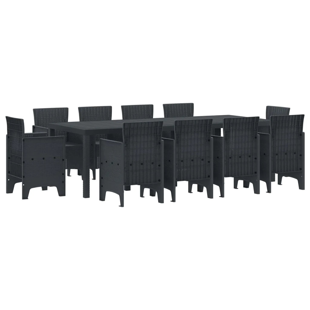 Set da Pranzo per Giardino 11 pcs Antracite Polipropilene 3378592