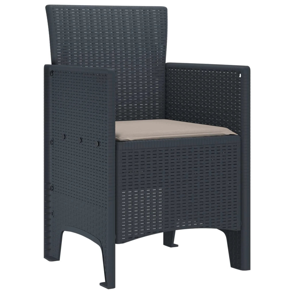 Sedia da Giardino 2 pcs Antracite 53 x 49 x 85 cm Polipropilene 847449