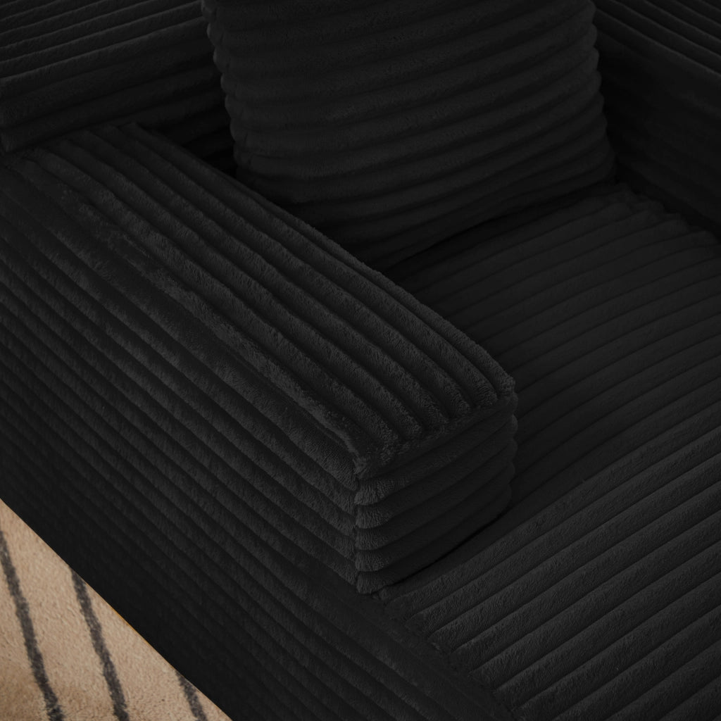 Chaise longue trasformabile in velluto a coste nero
