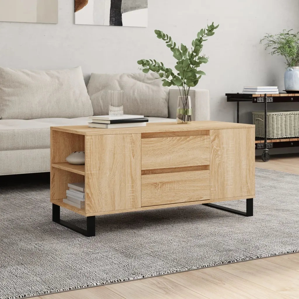 Tavolino salotto | Tavolino da caff¨¨ | Tavolino da Soggiorno Rovere Sonoma 102x44,5x50 cm Legno Multistrato