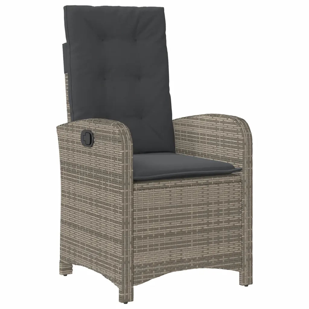 Set da Pranzo da Giardino 7 pz con Cuscini in Polyrattan Grigio 3212217
