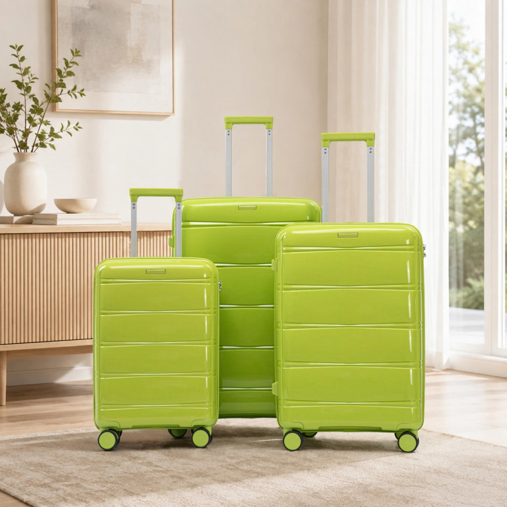 SET VALIGIE Rigide 3 pezzi 50,8/61/71,1 cm in PP Verde