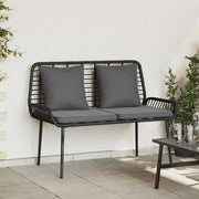 Panchina da giardino Nero e antracite polyrattan