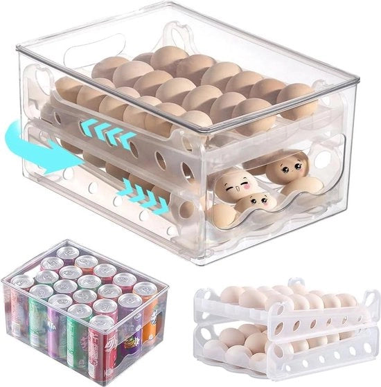 Eggstore automatico a 3 livelli per frigorifero con coperchio - 36 uova