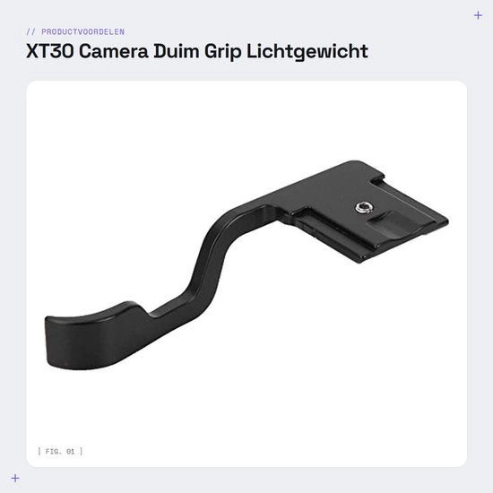 Manico di Camera Leggero - Disegno Ergonomico - In Alluminio - Per Fotocamera Fuji XT30