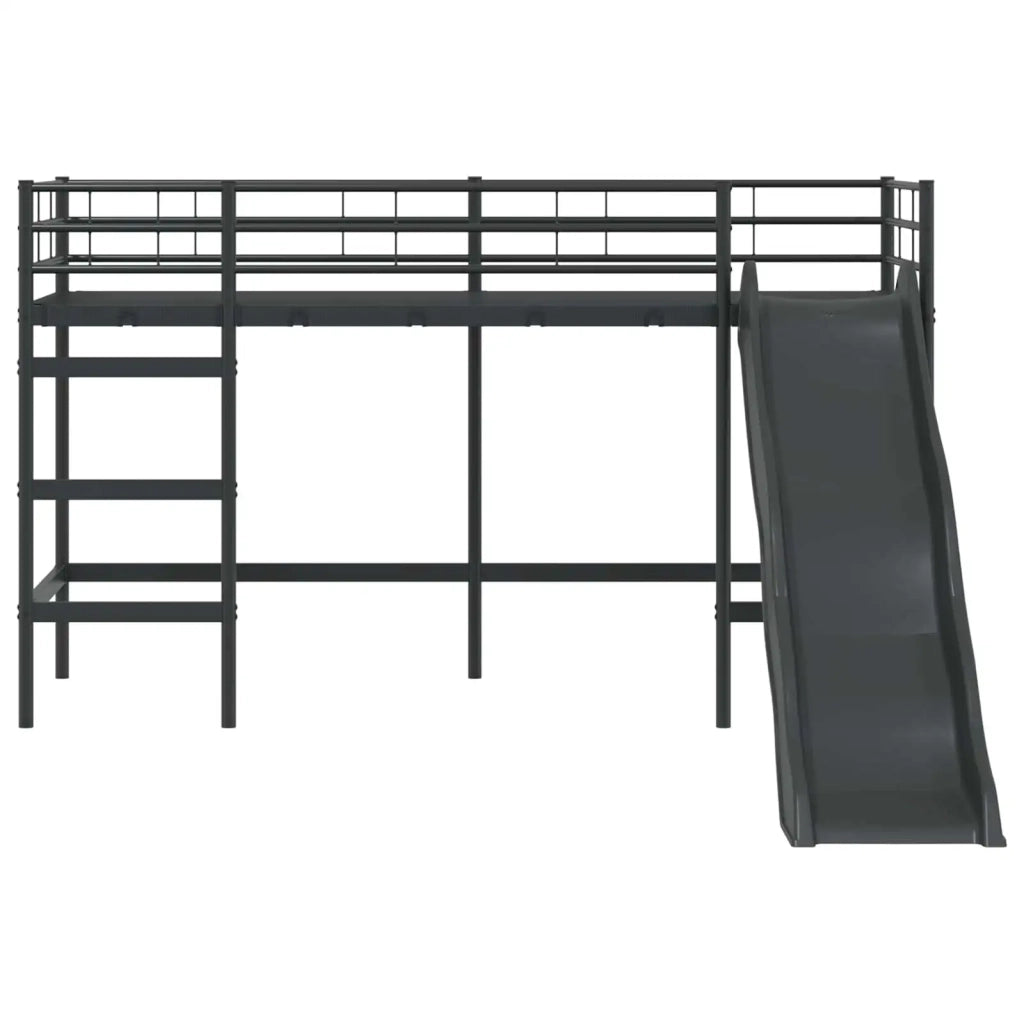 Letto loft per bambini con scivolo Nero e antracite 42020777