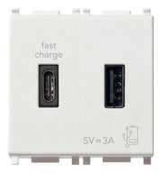 Vimar Plana USB A+C 5V 2,4A 1 Modulo Bianco 14295.AC