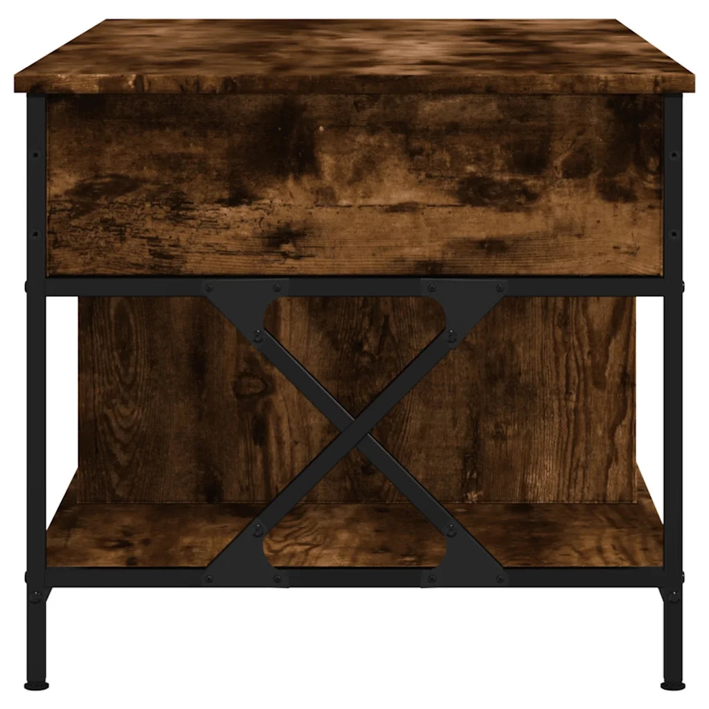Tavolino salotto | Tavolino da caff¨¨ | Tavolino da Soggiorno Rovere Fumo 100x55x50 cm Multistrato e Metallo