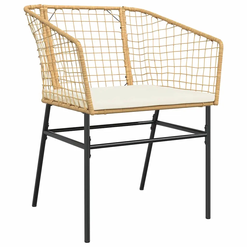 Set da Pranzo per Giardino 3 pcs Marrone polyrattan