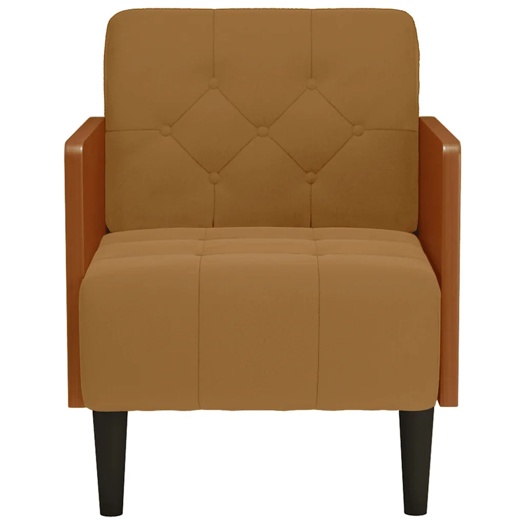 Divano Sedia con Braccioli Marrone 55 cm in Velluto 4100598