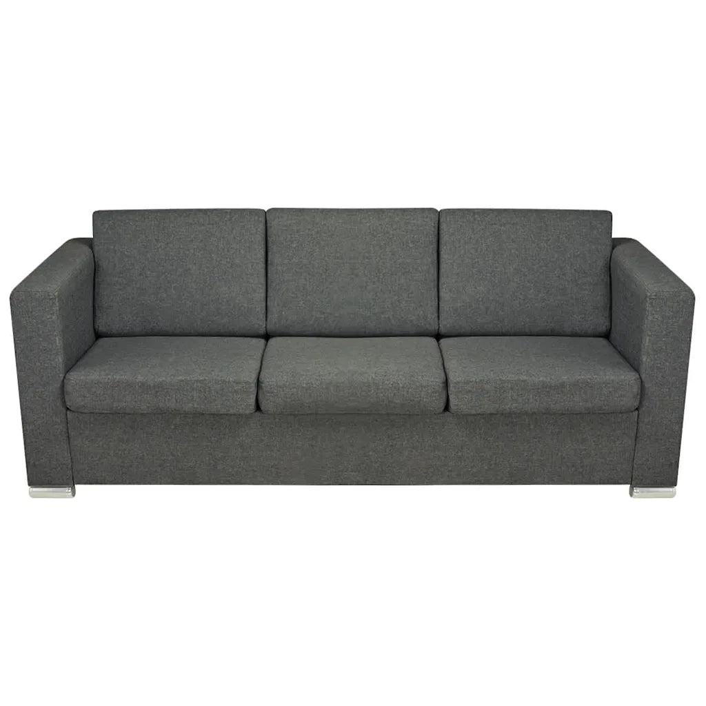 2 Pz Set di Divani in Stoffa Grigio Scuro
