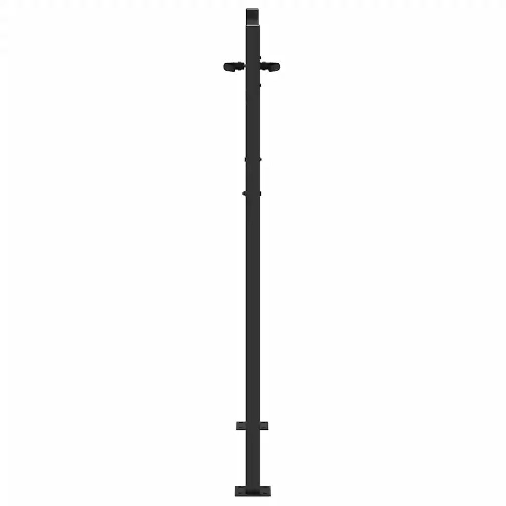 Cancello da giardino con blocco Nero 110 x 155 cm 42015886