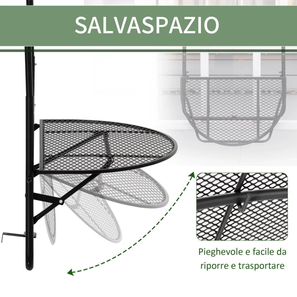Tavolo Pieghevole Regolabile ¨C Minimal ¨C Nero Metallo 60x60x57-72cm