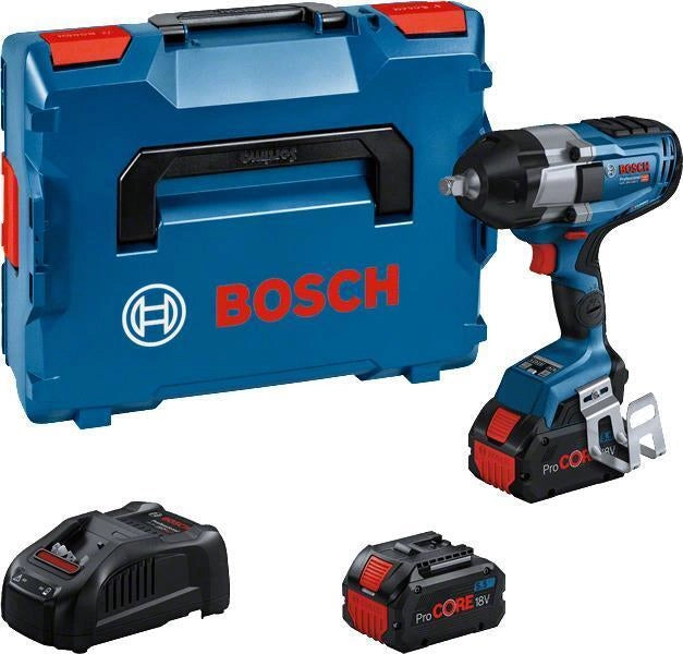 Bosch 0 601 9J8 303 Professional Avvitatore a massa battente 18 V 1000 Nm Motore Brushless BITURBO 2 Batterie Incluse L-Boxx 136 colore Nero Blu