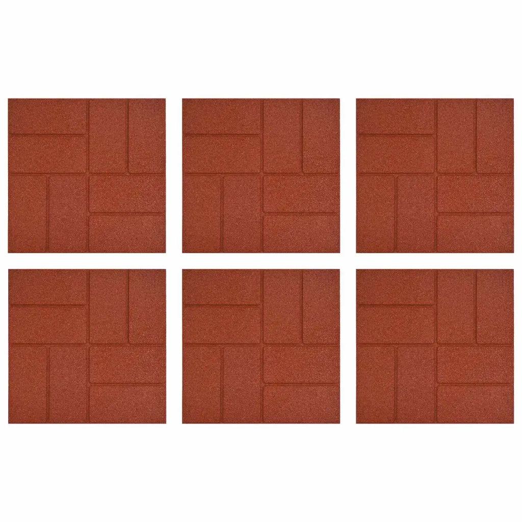 Pietra da Passo 6 pcs Rosso 40,5 x 40,5 x 2 cm Gomma 42030073