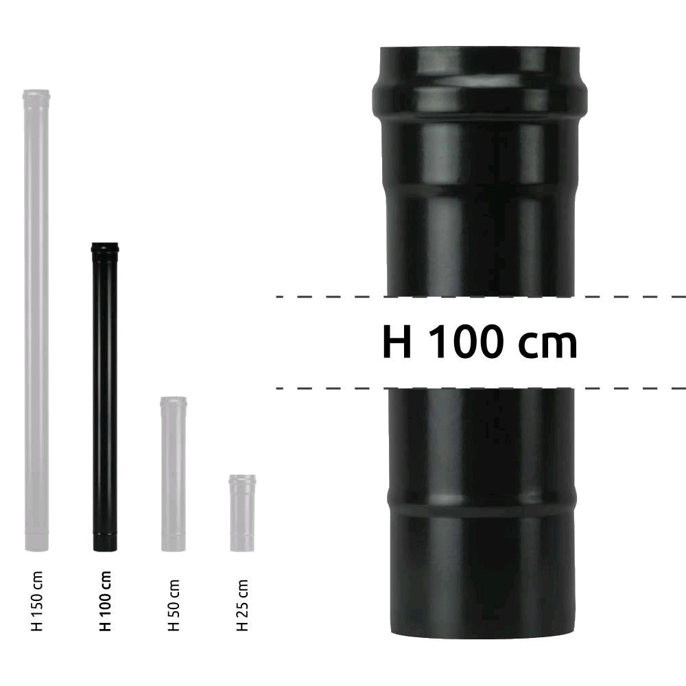 Tubo per Stufa a Pellet Acciaio rivestito con smalto porcellanato 100H cm 8 ⌀ cm - PNL800
