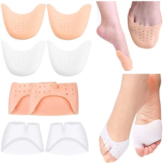 Protezione per piedi in silicone 4 pezzi - Pads di gomma morbidi - Rilassa i piedi - Riduce il dolore ai piedi - Adatti per scarpe - Protezioni per piedi