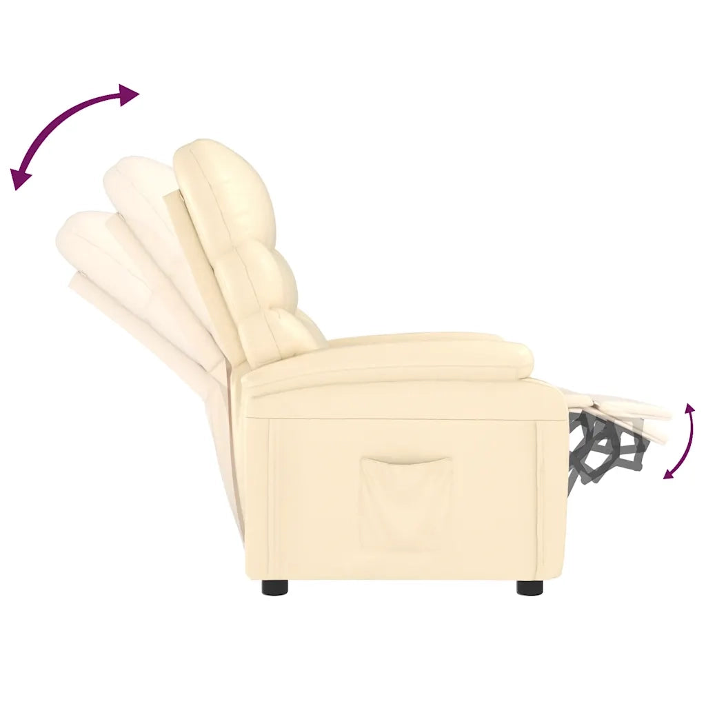 Poltrona Reclinabile Crema in Similpelle 342687