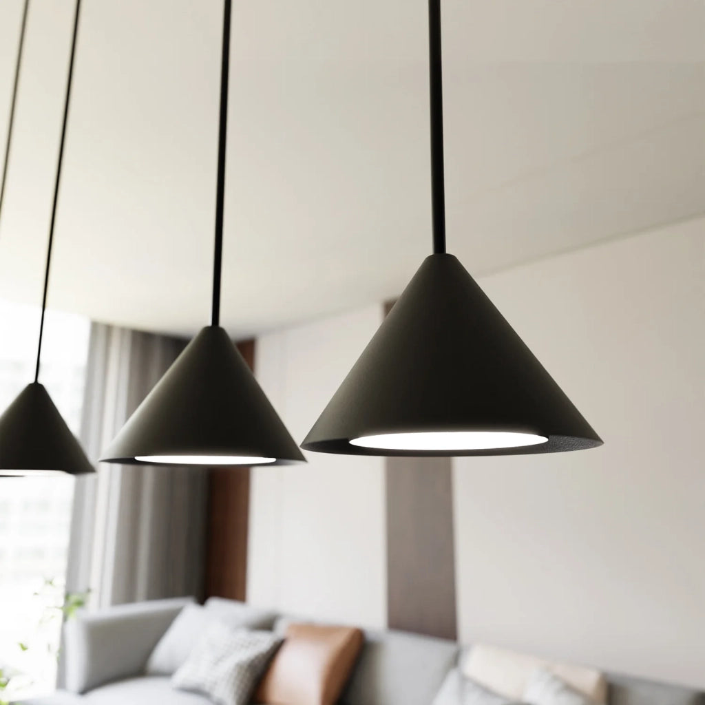 Sospensione Minimal Skadi 6 Luci In Acciaio Nero