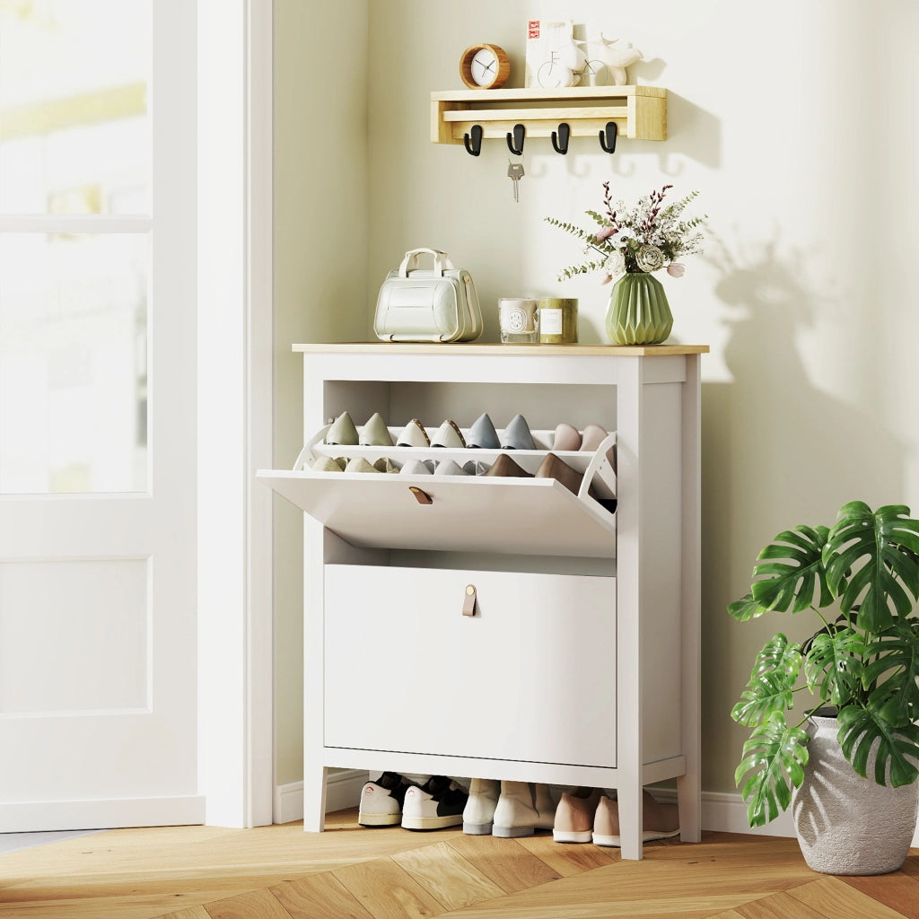 Scarpiera con cassetti e ripiani regolabili ¨C Minimal ¨C Bianco