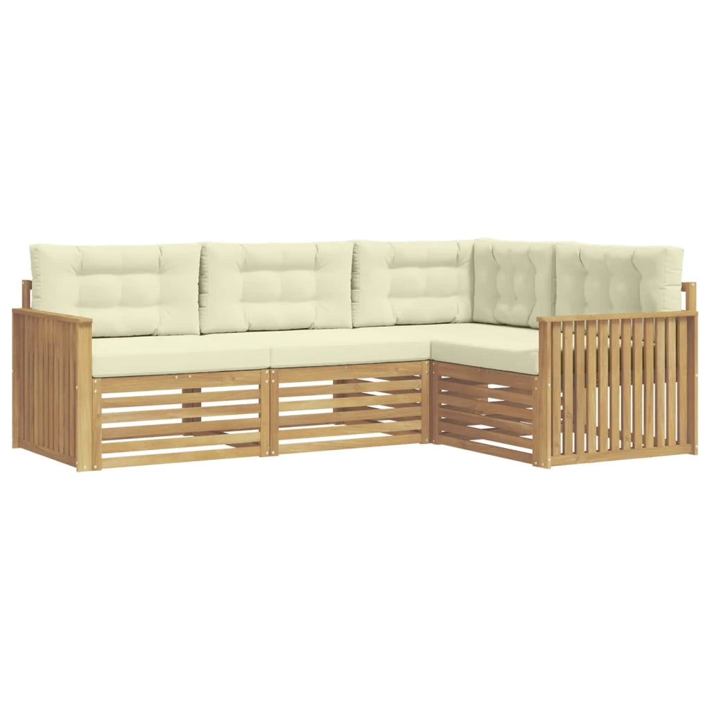 Set di divani da esterno 4 pcs Bianco e Crema 3390400