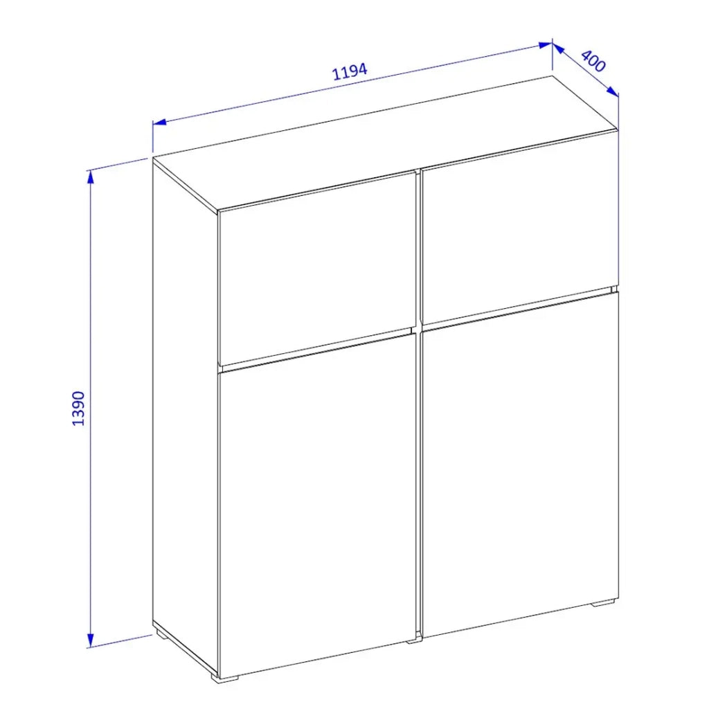 Set di mobili da soggiorno HAVANA - Credenza alta, mobile TV, credenza bassa - Design moderno in rovere e nero