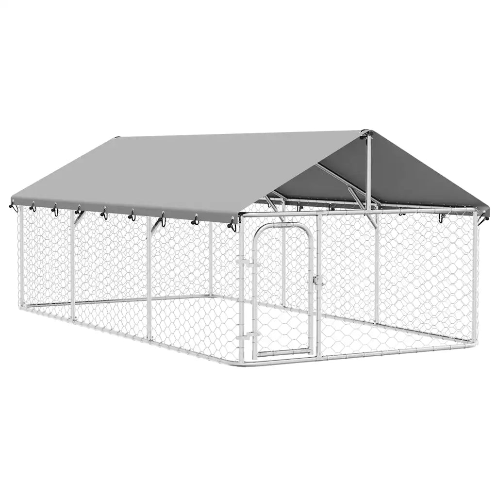 Gabbia per Cani da Esterno con Tetto 400x200x150 cm 171499