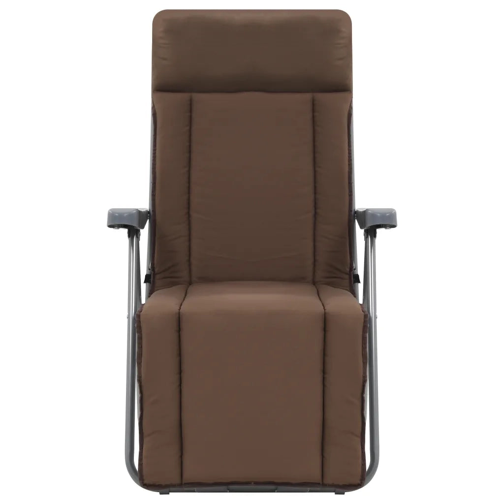 Sedie da Giardino Pieghevoli con Cuscino 2 pz Marrone 44321
