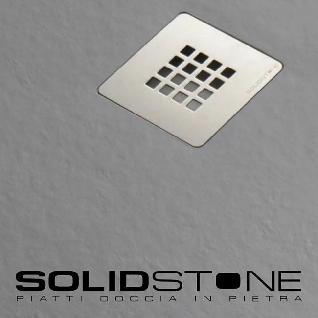 Piatto doccia in pietra SOLIDSTONE alto 2,8 cm - Grigio cemento RAL 7033 - Misura: 80x100 x 2,8h