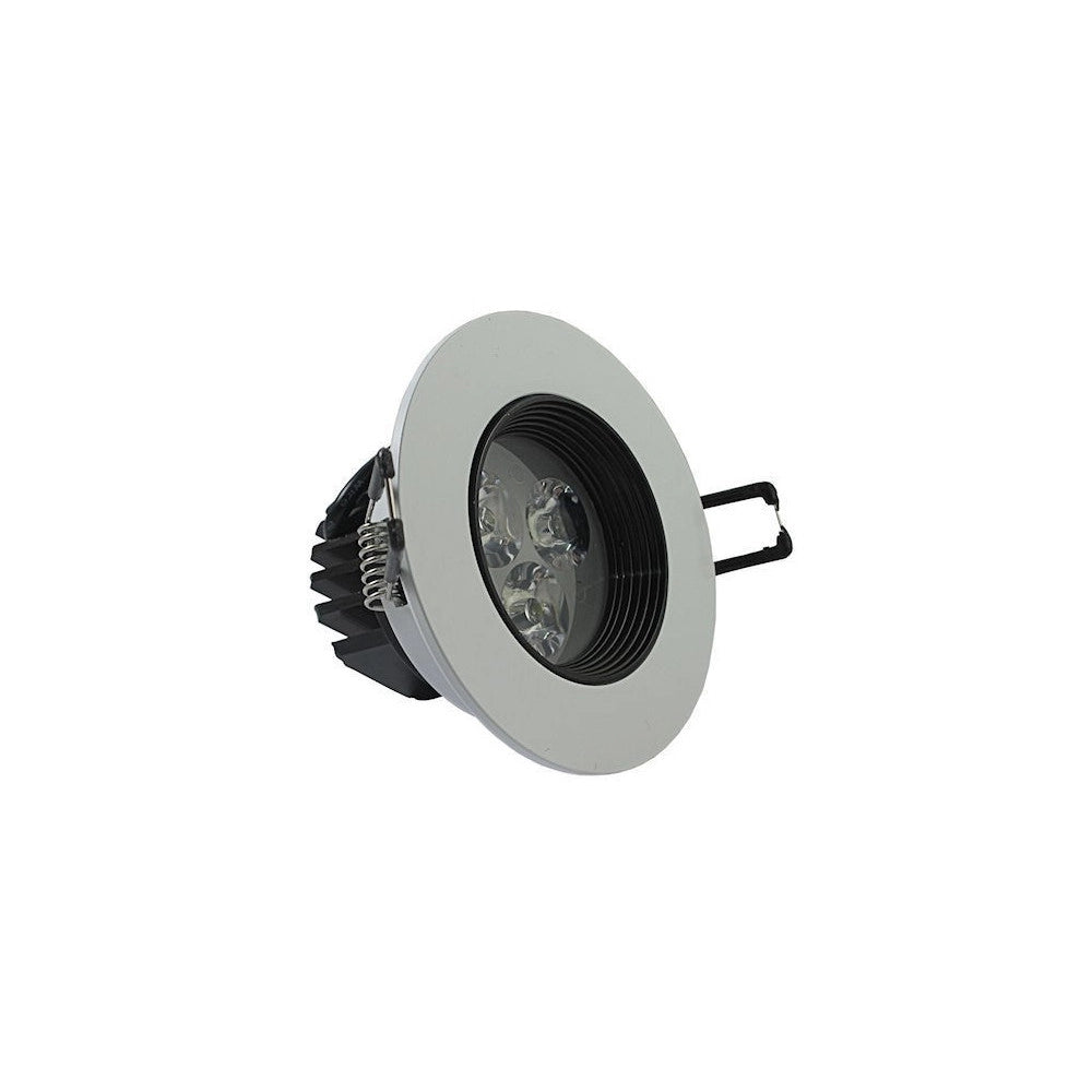 Trade Shop - Faretto Led Incasso A Molla Con Alette 3 5 7 9 12 15 18 W Cornice Telaio Bianco -