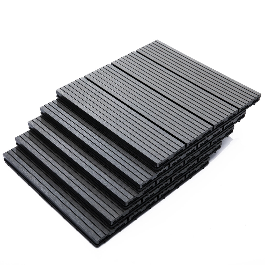 Set Piastrelle per Esterni in HDPE Riciclato ¨C zephmum ¨C Grigio 30x30x2.2 cm