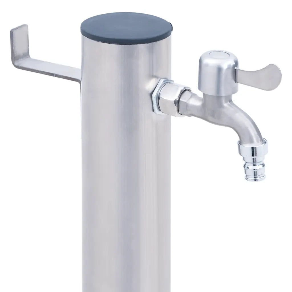 Colonna d'Acqua da Giardino 100 cm Acciaio Inox Rotonda 364503