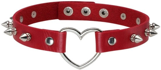 Collare Punk con Cuore - PU Pelle con Borchii Accenti - Ideale per Feste - Stili Vari
