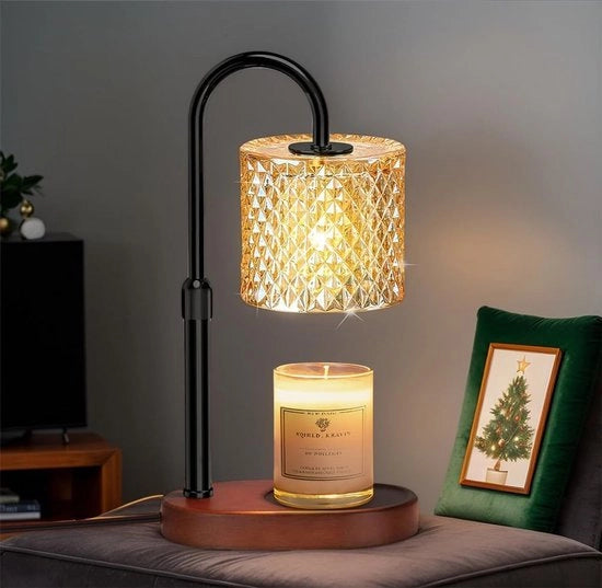 Candelaia elettrica con timer, regolazione di intensità, regolabile in altezza, adatta come decorazione per l'abitazione; candelaia elettrica con lampada a incandescenza.
