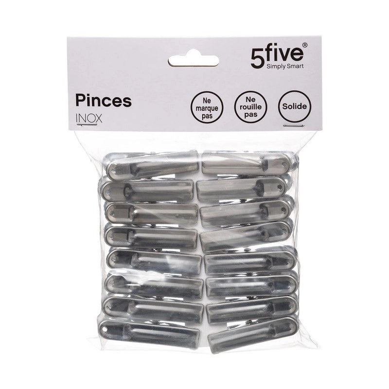 Set 16 mollette per bucato in acciaio inox